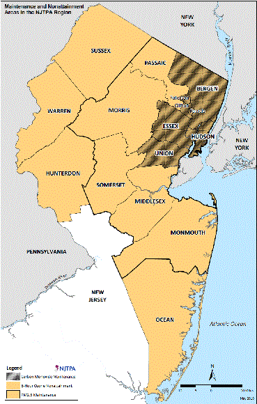 Maintenance and Nonattainment Areas in the NJTPA Region