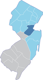 Middlesex County is highlighted in dark blue.
