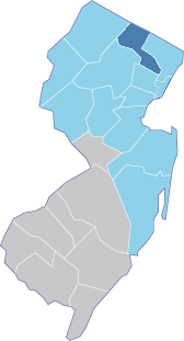 Passaic County is highlighted in dark blue.