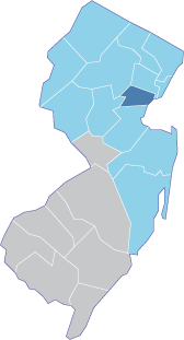 Union County is highlighted in dark blue.