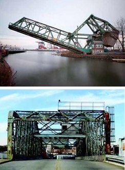 two pictures of bridges