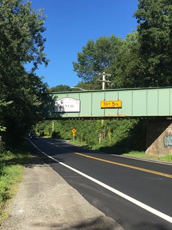 The Chester Branch Rail Bridge over Berkshire Valley Road in Roxbury Township, NJ.
