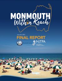 Cover of the Monmouth Within Reach Study showing people on a beach with the ocean in the background